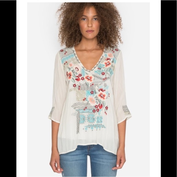 10. Johnny Was Freyja Freyja Embroidered Blouse S - Picture 15 of 16